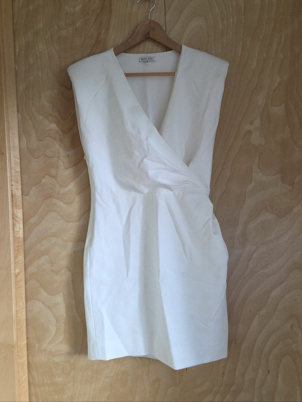Ronny kobo white sleeveless cocktail mini dress